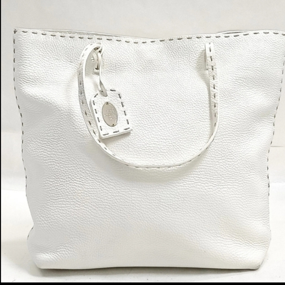 Fendi Selleria White Leather Handbag - Picture 12 of 12
